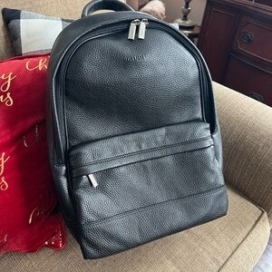 Black Italian Leather Backpack